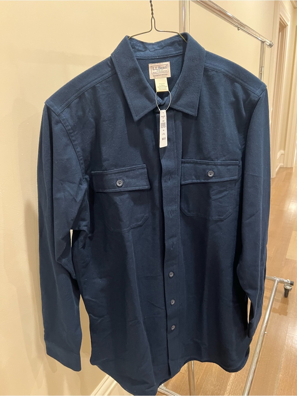 L.L. Bean Men’s Navy Button-Up Jacket Shirt